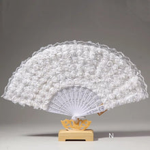 Load image into Gallery viewer, Beautiful Fancy and Elegant Feather and Lace Bridal Fans
