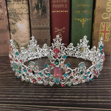 Load image into Gallery viewer, Baroque Royal Queen Crown Luminesque Crystal Rhinestones- Bride- Quinceañera
