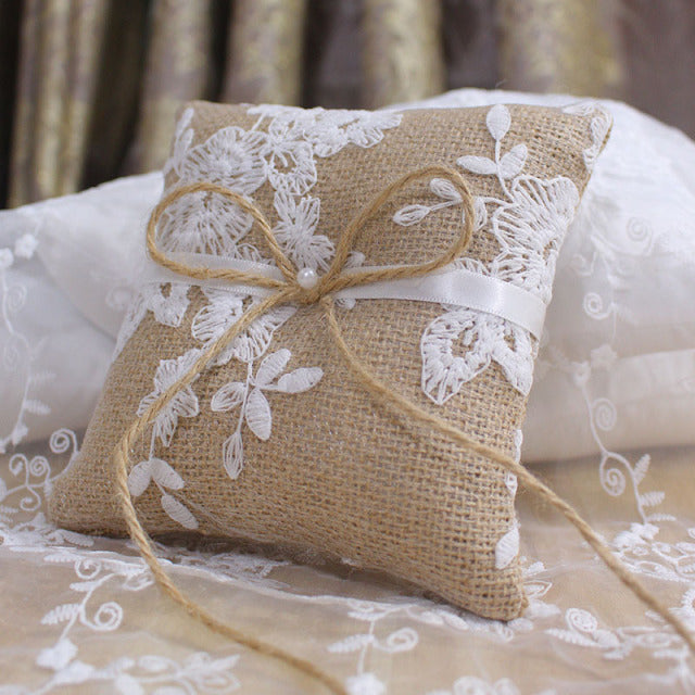 Assorted Styles Lovely Ring Bearer Pillows Decorated with Lace and Pearls