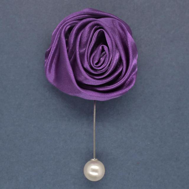 Satin Rosette Flower Boutonniere for Wedding Party-Groomsmen-Groom