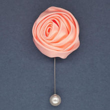 Load image into Gallery viewer, Satin Rosette Flower Boutonniere for Wedding Party-Groomsmen-Groom
