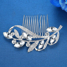 Load image into Gallery viewer, Luxury Handmade Rhinestone Bridal or Quinceañera Hair Combs/Pins Crystal Flower Pearls Wedding Bride Hair Jewelry Accessories Hair Ornaments
