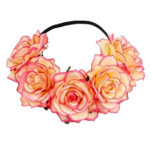 Load image into Gallery viewer, Bohemian Romance Rose Headband-Bride or Bridesmaids Hair Wreath
