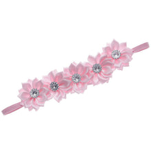 Load image into Gallery viewer, Satin Flower Little Roses and Shine Headband- Flower Girl Hair Band Accessories
