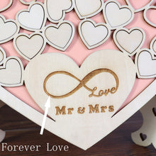 Load image into Gallery viewer, Heart Shape Wedding Mr and Mrs Guest Book Option Rustic Pink Puzzle
