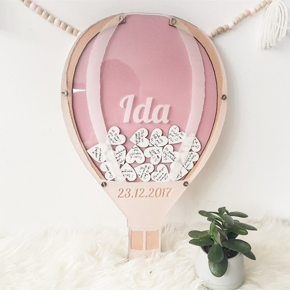 Custom Hot Air Balloon  Design Wish Drop Box- Guest Book Alternative- for Any Special Event