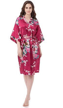 Load image into Gallery viewer, Bride or Bridesmaid Wedding Flowery Bridal Bath Robe- Dressing Kimono - Great Gift
