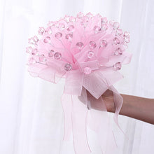 Load image into Gallery viewer, Ribbon and Bling Wedding Bridal Bouquet Artificial Flowers for Bridesmaids
