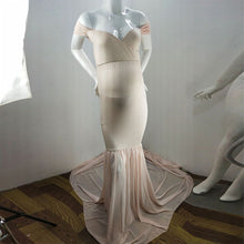 Load image into Gallery viewer, Pregnancy Cloth Cotton-Chiffon Maternity Off Shoulder Gown-Dress
