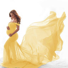 Load image into Gallery viewer, Pregnancy Cloth Cotton-Chiffon Maternity Off Shoulder Gown-Dress
