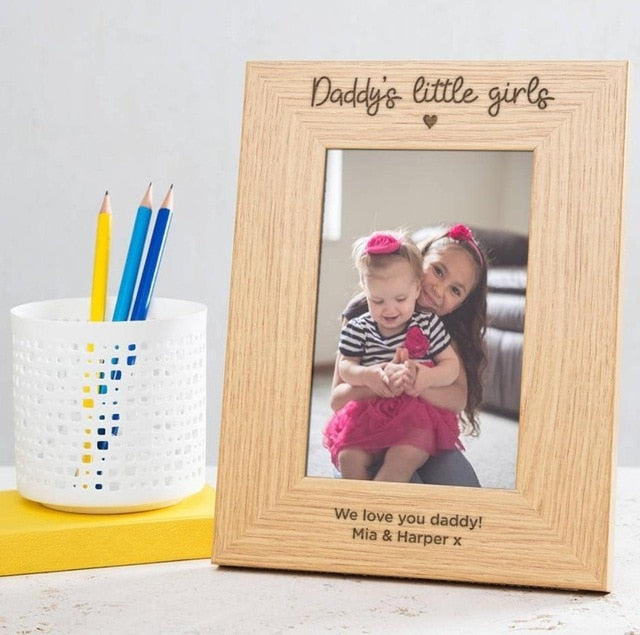 Wood Photo Frame Personalized Mothers Day Gift, Custom Picture Frame Mom Gift for New Mom Dad Father’s Day Gift
