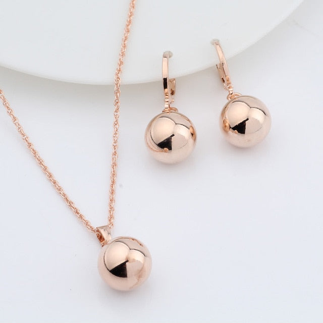 Gold and Silver Spherical Ball Geometric Jewelry Set Dangle Earrings Set  Women Wedding Party Exquisite Jewelry Set
