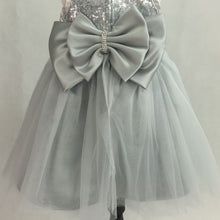 Load image into Gallery viewer, Silver Sequins Sleeveless Princess Baby Girls Dress- Flower Girl Dress
