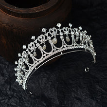 Load image into Gallery viewer, Baroque Crystal Pearl Bridal Tiara Princess Look Crown for Wedding or Quince Event
