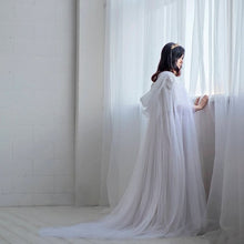 Load image into Gallery viewer, White Bridal Tulle Long Cape-Bride-Wedding-Quinceañera
