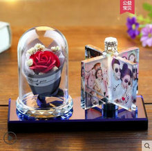 Load image into Gallery viewer, Personalized Photo Frame Custom Photo Gift with Flower and Light
