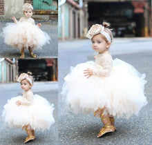 Load image into Gallery viewer, Champagne Tulle Precious Princess Baby Girl Special Occasion Dress-Flower Girl- First Birthday Girl Dress
