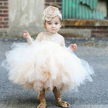 Load image into Gallery viewer, Champagne Tulle Precious Princess Baby Girl Special Occasion Dress-Flower Girl- First Birthday Girl Dress
