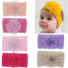 Load image into Gallery viewer, Baby Headband Big Chiffon Flower Bow Hair Band Newborn Girl-Toddler Turban Head Wrap
