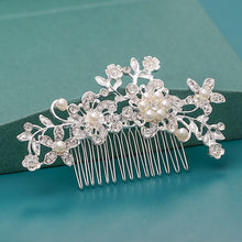 Load image into Gallery viewer, Silver Wedding Hair Combs Leaf Flower Design Bridal Hair Accessories
