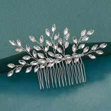 Load image into Gallery viewer, Silver Wedding Hair Combs Leaf Flower Design Bridal Hair Accessories
