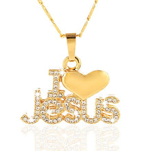 Load image into Gallery viewer, Fashion Religious I Love Jesus pendant necklace-Christian jewelry-accessories Communion gift
