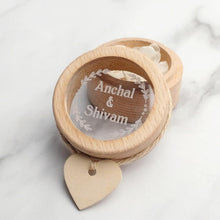 Load image into Gallery viewer, Personalized Wood Ring Box, Custom Engraving-Ring Pillow Alternative
