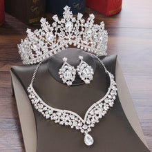 Load image into Gallery viewer, Baroque Crystal Water Drop Bridal Rhinestone Jewelry Set Tiara-Crown Necklace-Earrings for Bride-Wedding Jewelry Set

