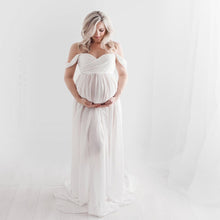 Load image into Gallery viewer, Pregnancy Cloth Cotton-Chiffon Maternity Off Shoulder Gown-Dress
