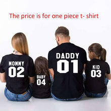 Load image into Gallery viewer, Family Matching Clothes  Family Look Cotton T-shirt DADDY MOMMY KID BABY Funny Letter Print Number Tops Tees Summer
