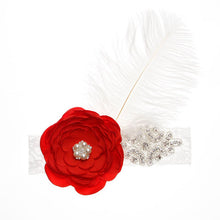 Load image into Gallery viewer, Precious Angelic Princess Flower Girl Feather Lace Headband-Rose Rhinestone Head Wear
