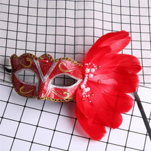 Load image into Gallery viewer, Venetian Masquerade Eye Mask On Stick Mardi Gras-Halloween-Quinceañera- Party-Prom-Fantasy Ball
