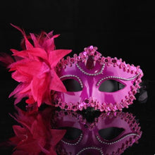 Load image into Gallery viewer, Venetian Masquerade Eye Mask On Stick Mardi Gras-Halloween-Quinceañera- Party-Prom-Fantasy Ball
