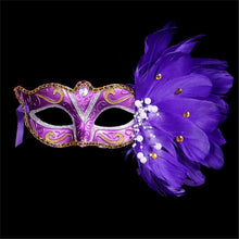 Load image into Gallery viewer, Venetian Masquerade Eye Mask On Stick Mardi Gras-Halloween-Quinceañera- Party-Prom-Fantasy Ball
