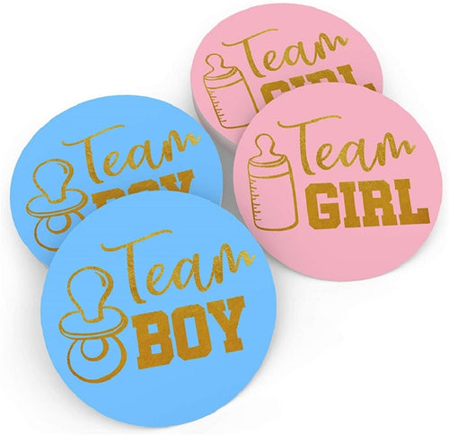 Gender Reveal Stickers Games Team Boy & Team Girl