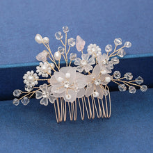 Load image into Gallery viewer, Gold Wedding Hair Combs Leaf Flower Design Bridal Hair Accessories
