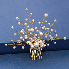 Load image into Gallery viewer, Gold Wedding Hair Combs Leaf Flower Design Bridal Hair Accessories
