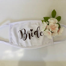 Load image into Gallery viewer, Groom Bride to be Masks - Bridesmaid gift Wedding engagement bachelorette party bridal shower Couple Honeymoon travel masks
