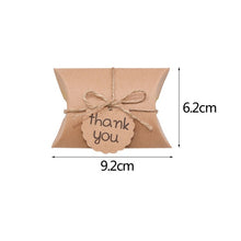 Load image into Gallery viewer, Kraft Paper Box Thank You Candy Boxes Mini Pillow Shape Wedding Favors Gift Box for Thanksgiving Birthday Eater Party Supplies
