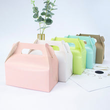 Load image into Gallery viewer, 10pcs /kraft gift box cake West Point white dessert brown pink green packaging paper cup wedding party portable paper box carton
