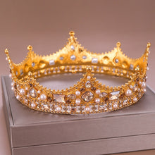 Load image into Gallery viewer, Vintage Gold or Silver Royal Crown for Bride Head Jewelry
