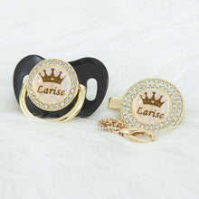 Load image into Gallery viewer, Personalized Crown Name Bling Novelty Baby Pacifier Gift or Favor
