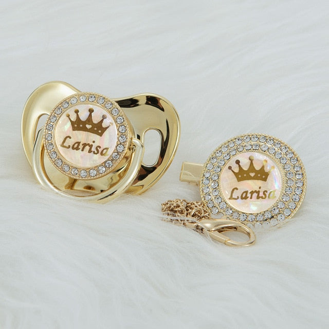 Personalized Crown Name Bling Novelty Baby Pacifier Gift or Favor