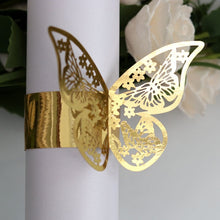 Load image into Gallery viewer, Butterfly Style Laser Cut Paper Rings-Napkins Holders - Party Favor Table Decoration
