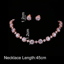 Load image into Gallery viewer, Luxury Colors Abound Cubic Zircon Crystal Bridal Jewelry Set with Necklace and Earrings
