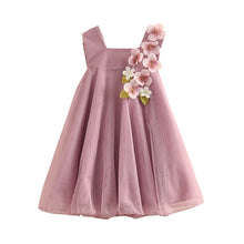 Load image into Gallery viewer, Princess Sleeveless Kids Big Girl Party Dress Size 2-12 Years Old Children Birthday Wedding Solid Color Flower Decoration
