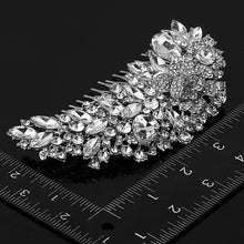 Load image into Gallery viewer, Vintage Large Floral Bridal Hair Combs-Rhinestone Crystal-European Style
