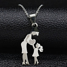 Load image into Gallery viewer, Mom Daughter Stainless Steel Chain Necklace Silver Color Necklaces Pendants Jewelry Mother&#39;s Day Christmas Gift
