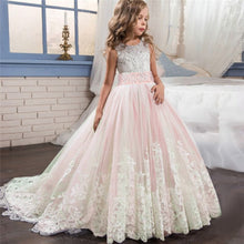 Load image into Gallery viewer, Lacey Junior Bridesmaids Dresses for Young Girls - 6-14 years old - Tulle Lace Flower Girl Dress Party Bridesmaid Dress
