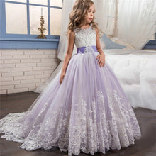 Load image into Gallery viewer, Lacey Junior Bridesmaids Dresses for Young Girls - 6-14 years old - Tulle Lace Flower Girl Dress Party Bridesmaid Dress
